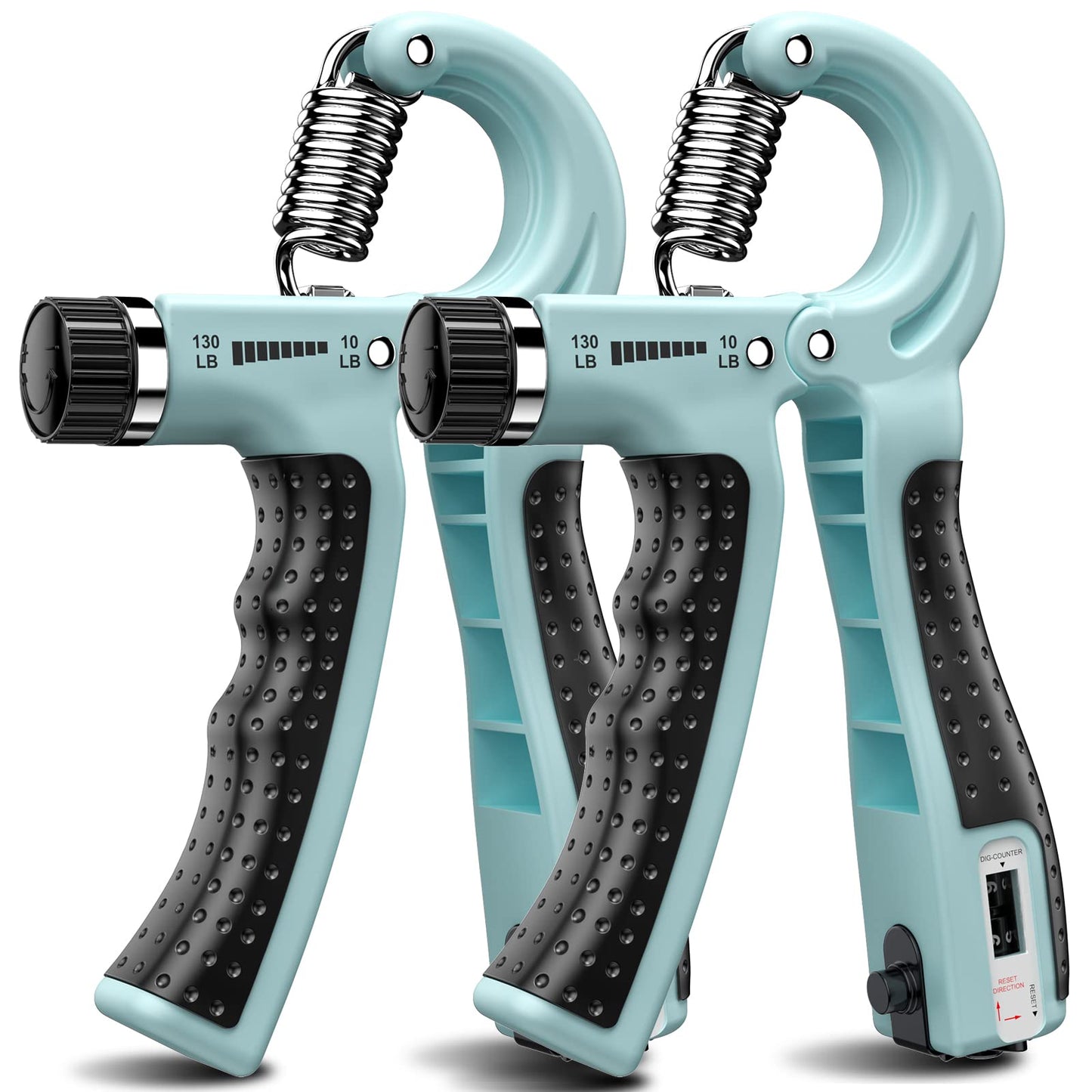 KDG Hand Grip Strengthener 2 Pack Adjustable Resistance 10-130 lbs Forearm Exerciser,Grip Strength Trainer for Muscle Building and Injury Recovery for Athletes