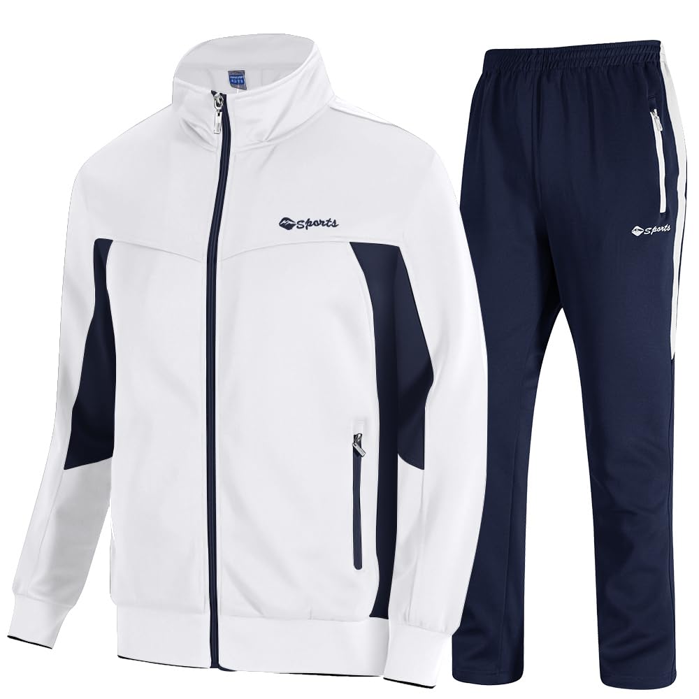 TBMPOY Men's Tracksuits Sweatsuits for Men Sweat Track Suits 2 Piece Casual Athletic Jogging Warm Up Full Zip Sets