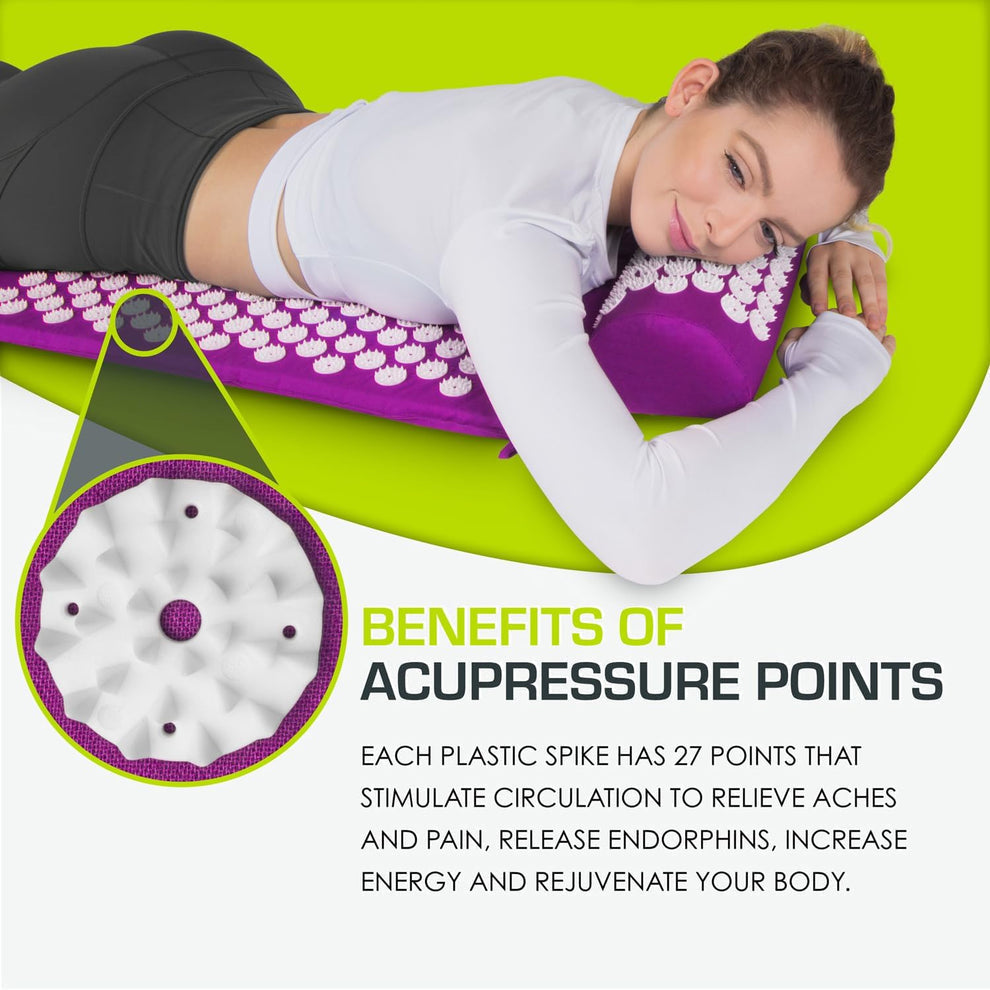 Acupressure Mat & Pillow Set – Back & Neck Pain Relief