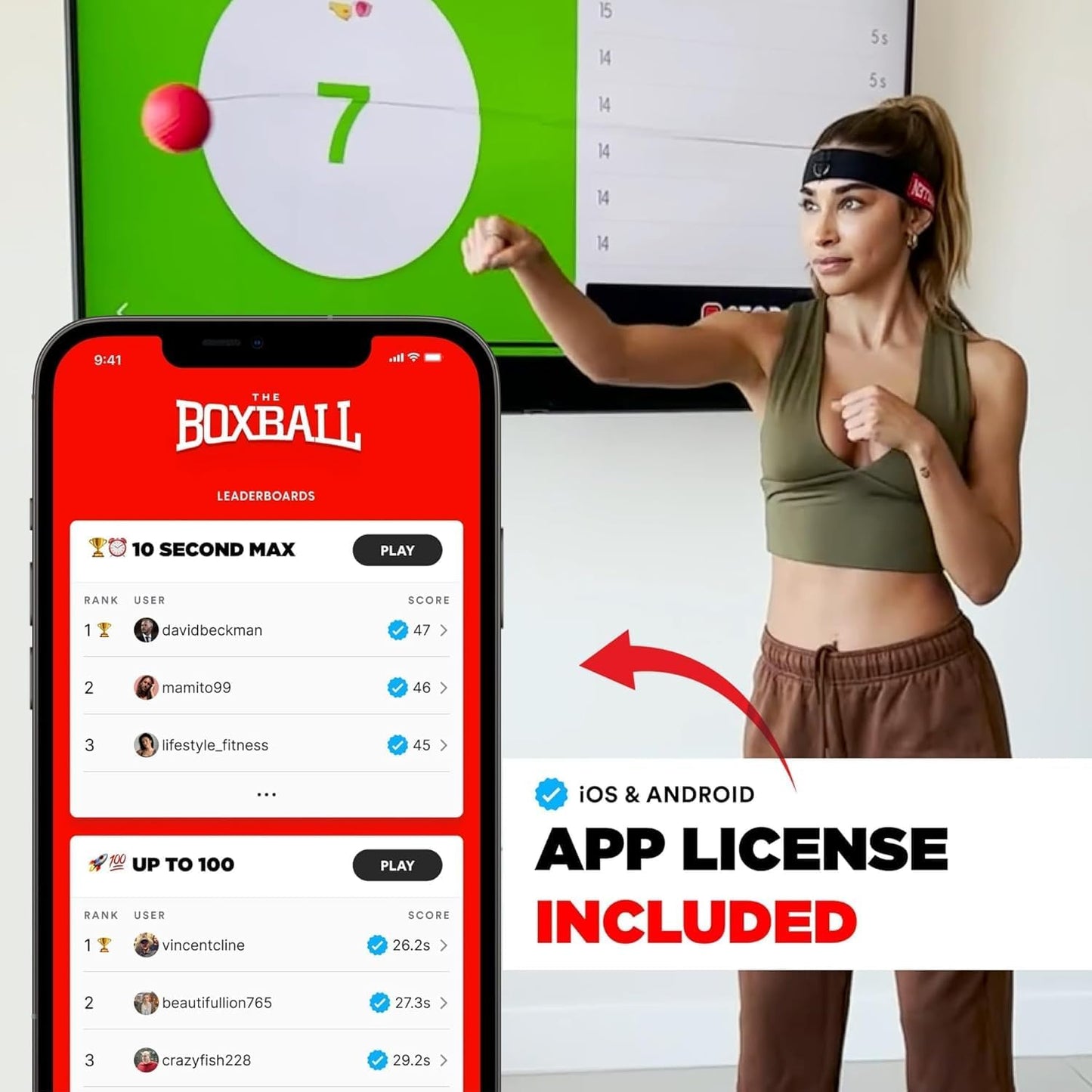 Boxbollen® Boxing Reflex Ball – Celebrity-Endorsed Reaction Trainer | App-Connected Punch Counter | Fun Fitness for All Ages | Improve Coordination & Agility | Ideal Gift for Home Workouts