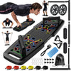 Push Up Board,Home Gym,Portable Exercise Equipment,Pilates Bar and 20 Fitness Accessories with Resistance Bands and Ab Roller Wheel,Full Body Workout at Home