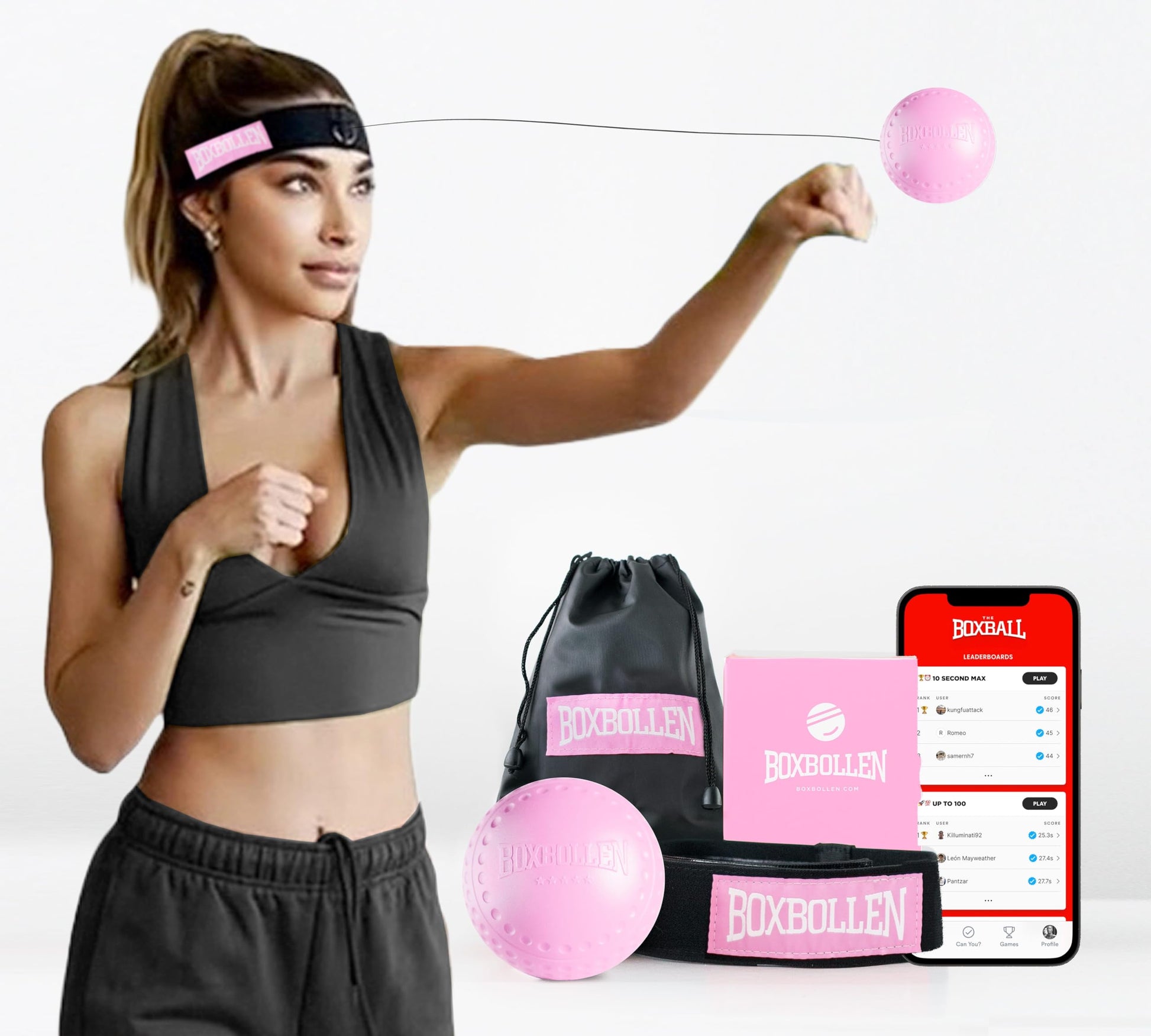 Boxbollen® Boxing Reflex Ball – Celebrity-Endorsed Reaction Trainer | App-Connected Punch Counter | Fun Fitness for All Ages | Improve Coordination & Agility | Ideal Gift for Home Workouts